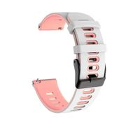 Suitable for Samsung for Huawei for Garmin watch silicone strap 20mm 22mm flat head two-color silicone strap,white and pink,22mm