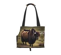 Suitable for Small Dogs and Cats, Mighty Highland Yak Printed Portable pet Shoulder Bag, Shopping and Travel Dual-Purpose Bag