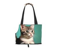 Suitable for Small Dogs and Cats, Shopping and Travel Dual-Purpose Bag, A Curious cat Printed Portable pet Shoulder Bag,