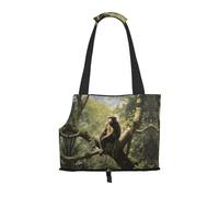 Suitable for Small Dogs and Cats, Shopping and Travel Dual-Purpose Bag, Monkey Sitting on a Tree Printed Portable pet Shoulder Bag,