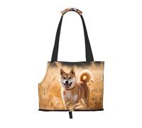 Suitable for Small Dogs and Cats, Shopping and Travel Dual-Purpose Bag, Shiba Inu Printed Portable pet Shoulder Bag,
