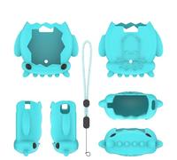 Suitable For Tamagotchi Paradise Squid Silicone Protective Cover with Lanyard Game Console Protective Case (Aqua)