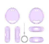 Suitable for Tamagotchi Uni Game Console Protective Cover, Transparent Protective Cover with Lanyard, Full Protection Anti-Scratch, Dust-Proof and Shockproof (Transparent Purple)