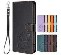 Suitable for TCL 60 SE NxtPaper, Case [Magnetic] Premium PU Leather Cover [Printed pattern] Flip Wallet Phone Compatible with TCL 60 SE NxtPaper-Black
