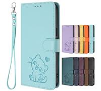 Suitable for vivo V50, Case [Magnetic] Premium PU Leather Cover [Printed pattern] Flip Wallet Phone Compatible with vivo V50e-Mint Green