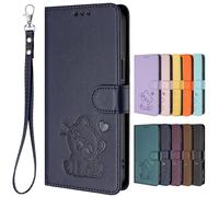 Suitable for ZTE Blade A76, Case [Magnetic] Premium PU Leather Cover [Printed pattern] Flip Wallet Phone Compatible with ZTE Blade A76-Blue