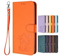 Suitable for ZTE nubia RedMagic 10 Air, Case [Magnetic] Premium PU Leather Cover [Printed pattern] Flip Wallet Phone Compatible with ZTE nubia RedMagic 10 Air-orange