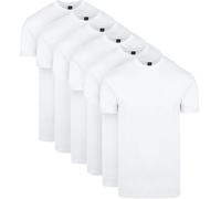 Suitable Obra T-Shirt High Crew Neck White 6-Pack - Men's - Clothing - Size Regular Fit - 60-2 100% Cotton O Breed, Wit, XXL