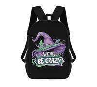 Suitable Sports Bag Witches Be Crazy Funny Witch Rucksack Colorful School Rucksack for Hiking, Camping, Work, 42X32X14Cm
