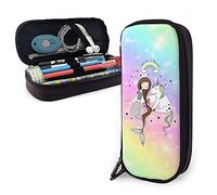 Suitable Stationery Storage Bag Mer-Mai Draw and Little Sea Animals Rainbow Pen Case Bag Big Capacity Pouch Holder Box for Student, Stationery Organizer, School, 20X9X4Cm