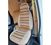 Suitable to fit a Fiat Ducato Motorhome, 2 Front Seat Covers, MH-Stacy in beige stripe