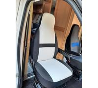 Suitable to fit a Ford Transit Motorhome, 2 Front Seat Covers, MH-Ivory diamond, Soft Ivory