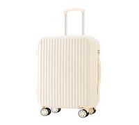 Suitcase 20-inch Trolley Suitcase Ins Women's 26-inch Strong and Durable Thickened Suitcase Men's 24 Leather Suitcase Luggage(White,22in)