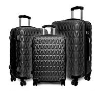 Suitcase 4 Wheel Spinner Hard Shell Luggage Trolley Cabin Case 20" 24" 28" Black (28")