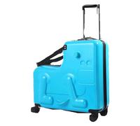 Suitcase Can Be Mounted Suitcases Hard Shell Carry On Luggage Suitcases with Wheels Cute Fashion Men and Women Luggage Durable(Blue)