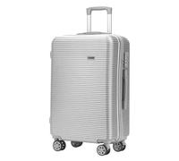 Suitcase Carry On Luggage Wear-Resistant Suitcases for Business High-Capacity Luggage Portable Suitcases with Wheels Travel Gear(Silver-)