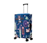 Suitcase Cover 20-35 Inch Luggage Covers Protectors, Mateju Trolley Case Protective Cover Washable Anti-Scratch Elastic Travel Suitcase Protector (Building,XXL)