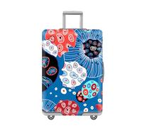 Suitcase Cover Black Abstract Blue Suitcase Covers Protectors Elastic Spandex Washable Luggage Covers For Suitcases Scratch Resistent Quick Fix and Remove Luggage Protector With Zipper Fit 22-25 Inch