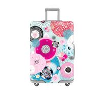 Suitcase Cover Blue Pink Mandala Suitcase Covers Protectors Elastic Spandex Washable Luggage Covers For Suitcases Scratch Resistent Quick Fix and Remove Luggage Protector With Zipper Fit 19-21 Inch