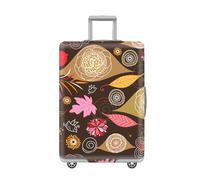Suitcase Cover Brown Leaves Pink Suitcase Covers Protectors Elastic Spandex Washable Luggage Covers for Suitcases Scratch Resistent Quick Fix and Remove Luggage Protector with Zipper Fit 22-25 Inch