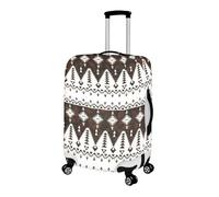 Suitcase Cover Cream White Brown Luggage Covers for Suitcases Elastic Spandex Washable Suitcase Covers Protectors Scratch Resistent Quick Fix and Remove Luggage cover With Zipper Fit 29-32 Inch
