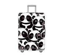 Suitcase Cover Cute Black Panda Suitcase Covers Protectors Elastic Spandex Washable Luggage Covers For Suitcases Scratch Resistent Quick Fix and Remove Luggage Protector With Zipper Fit 26-28 Inch