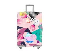 Suitcase Cover Geometry Green Black Suitcase Covers Protectors Elastic Spandex Washable Luggage Covers For Suitcases Scratch Resistent Quick Fix and Remove Luggage Protector With Zipper Fit 26-28 Inch