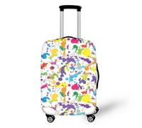 Suitcase Cover Green Graffiti Yellow Suitcase Covers Protectors Elastic Spandex Washable Luggage Covers for Suitcases Scratch Resistent Quick Fix and Remove Luggage Cover With Zipper Fit 22-25 Inch