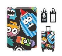 Suitcase Cover, Large Suitcase Cover, Suitcase Cover, Dustproof Stretch Suitcase Cover - for 22-24 Inch Suitcases with Hanging Tag for Writing Messages, multi-coloured, No