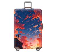Suitcase Cover Luggage Protector Large Elastic Suit Case Covers Anti-Scratch Travel Essentials Fits 18-32 Inch Baggage Washable Luggage Cover Landscape Architecture Starry Sky (Color 5,XL(29-32inch))