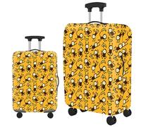 Suitcase Cover Monkey Banana Yellow Suitcase Covers Protectors for Travel Elastic Polyester Spandex Washable Scratch and Dust Protection Fit 18-32 Inch Luggage Cover (M)
