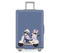 Suitcase Cover Motorcycle Boy Girl Suitcase Covers Protectors Elastic Spandex Washable Luggage Covers For Suitcases Scratch Resistent Quick Fix and Remove Luggage Protector With Zipper Fit 22-25 Inch