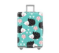 Suitcase Cover Mushroom Hedgehog Blue Suitcase Covers Protectors Elastic Spandex Washable Luggage Covers For Suitcases Scratch Resistent Quick Fix Remove Luggage Protector With Zipper Fit 22-25 Inch