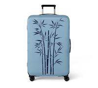 Suitcase Cover Navy Blue Bamboo Luggage Covers for Suitcases Elastic Spandex Washable Suitcase Covers Protectors Scratch Resistent Quick Fix and Remove Luggage Cover With Zipper Fit 29-32 Inch