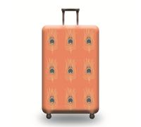 Suitcase Cover Orange Peacock Feathers Suitcase Covers Protectors for Travel Elastic Polyester Spandex Washable Scratch and Dust Protection Fit 18-32 Inch Luggage Cover (S)