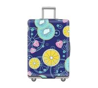 Suitcase Cover Pink Lemon Yellow Suitcase Covers Protectors Elastic Spandex Washable Luggage Covers For Suitcases Scratch Resistent Quick Fix and Remove Luggage Protector With Zipper Fit 26-28 Inch