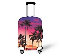 Suitcase Cover Pink Palm Tree Suitcase Covers Protectors for Travel Elastic Polyester Spandex Washable Scratch and Dust Protection Fit 18-32 Inch Luggage Cover (M)