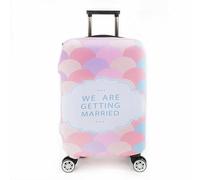 Suitcase Cover Pink Purple Geometry Suitcase Covers Protectors for Travel Elastic Polyester Spandex Washable Scratch and Dust Protection Fit 18-32 Inch Luggage Cover (S)