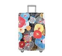 Suitcase Cover Red Yellow Stripe Suitcase Covers Protectors Elastic Spandex Washable Luggage Covers For Suitcases Scratch Resistent Quick Fix and Remove Luggage Protector With Zipper Fit 29-32 Inch