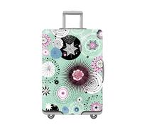 Suitcase Cover Star Green Flower Suitcase Covers Protectors Elastic Spandex Washable Luggage Covers For Suitcases Scratch Resistent Quick Fix and Remove Luggage Protector With Zipper Fit 19-21 Inch