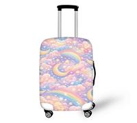 Suitcase Cover Syellow Moon Print Design Luggage Covers for Suitcases Washable Luggage Cover,High Elastic Spandex,Scratch and Dust Protection, Quick Fix and Remove