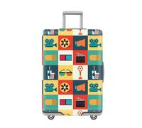Suitcase Cover Yellow Orange Geometry Suitcase Covers Protectors Elastic Spandex Washable Luggage Covers For Suitcases Scratch Resistent Quick Fix Remove Luggage Protector With Zipper Fit 26-28 Inch