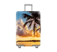 Suitcase Cover Yellow Tree Blue Suitcase Covers Protectors Elastic Spandex Washable Luggage Covers For Suitcases Scratch Resistent Quick Fix and Remove Luggage Protector With Zipper Fit 22-25 Inch