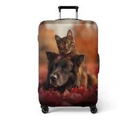 Suitcase Covers Protectors M Black Dog 3D Print Design Scratch and Dust Protection,Water Resistant Elastic Luggage Covers with Zipper for Suitcases Large,Quick Fix and Remove