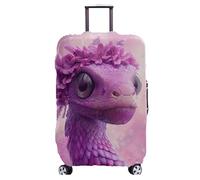 Suitcase Covers Protectors M Purple Snake 3D Print Design Scratch and Dust Protection,Water Resistant Elastic Luggage Covers with Zipper for Suitcases Large,Quick Fix and Remove