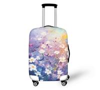 Suitcase Covers Protectors M White Flower 3D Print Design Scratch and Dust Protection,Water Resistant Elastic Luggage Covers with Zipper for Suitcases Large,Quick Fix and Remove