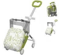 Suitcase for Children Ride-on 45L Trolley Case Kids Cabin Bag 220lb Load-Bearing Hand Luggage with Thickened Base Detachable Pram for Ages 2-10 Holiday Travel Birthday Gift