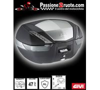 Suitcase Givi V47 Tech + Bracket 639F + Plate M3 Bmw F650 Gs 00-03