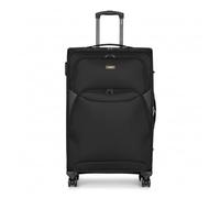 Suitcase Large 28 Inch, Lightweight Soft Shell Hold Luggage, Expandable 8-Wheel Spinner Travel Case with Front Zip Pocket, Check-in Trolley Case for Holidays & Travel, Black