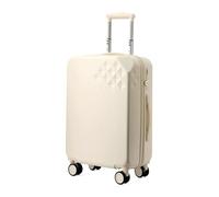 Suitcase Large Capacity Suitcase Carry On Luggage Wear Resistant Suitcases Secure Combination Lock Adjustable Pull Luggage Travel Gear(Blanc,24inch)